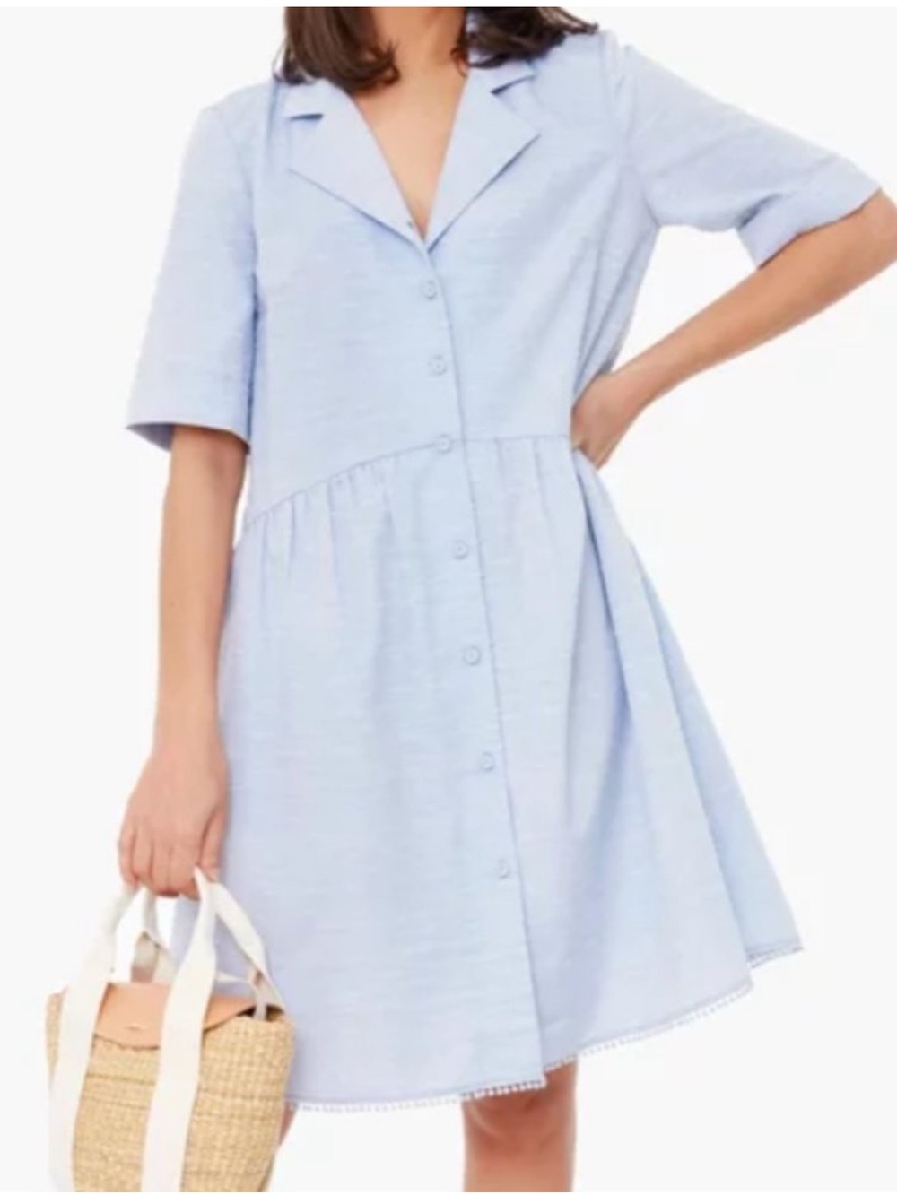 Tuckernuck Light Blue Button-Front Mini Dress